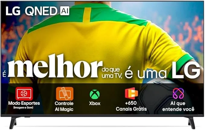 Smart TV 4K 86" LG QNED73 Portal de Games Processador AI α7 Ger8 4K Super Upscaling Google Cast Integrado Controle AI Magic WebOS 25 Modo Esportes Alerta de Esportes