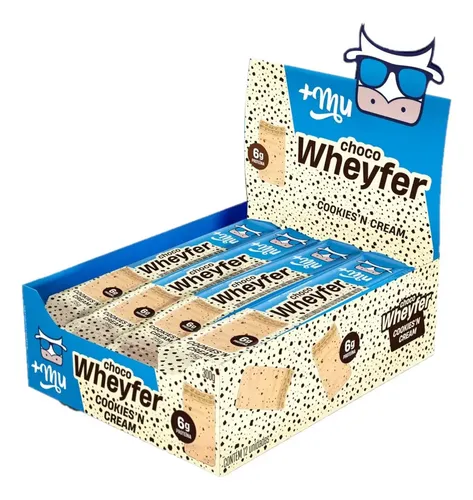 Snack Proteico Mais Mu Chocowheyfer Sabor Cookies 6g Proteína 12 Unidades Biscoitos