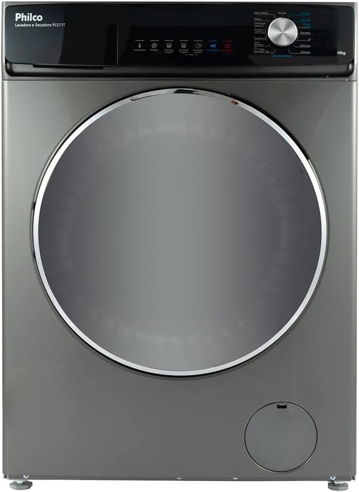 Lava e Seca Philco 16 Programas Eco Inverter 10kg Inox PLS11T 220V