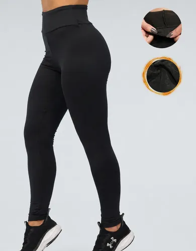 Calça Legging Flanelada Térmica Peluciada Inverno Forrada Preto Liso Gg