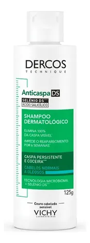 Shampoo Anticaspa Para Cabelos Normais A Oleosos Dercos Ds Vichy 125g