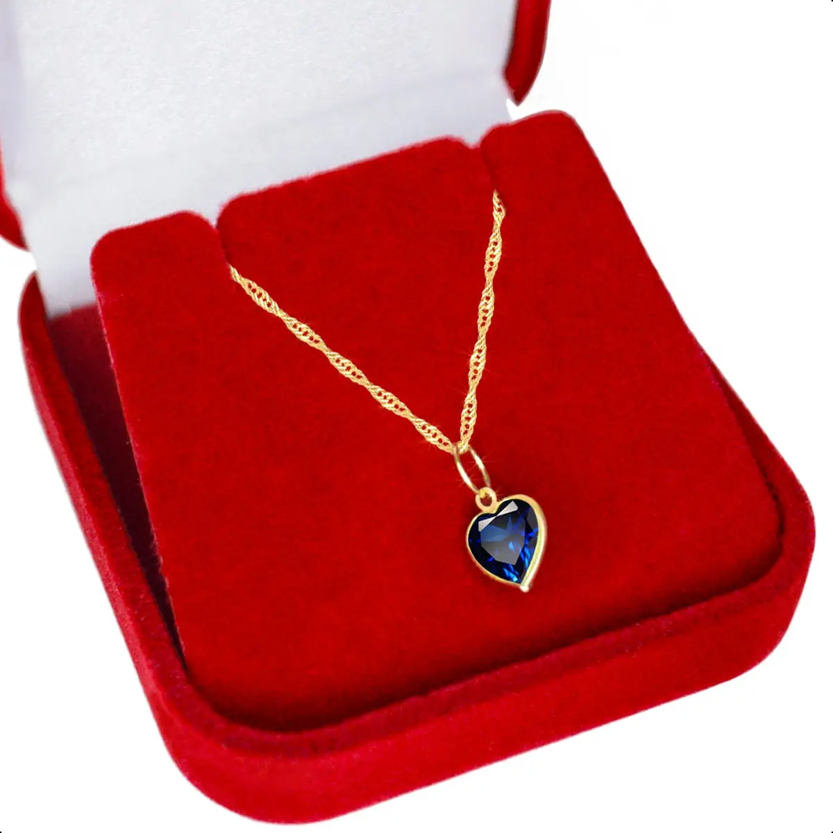 Cordão Feminino Ouro 18k 750 45cm + Ponto De Luz Coração