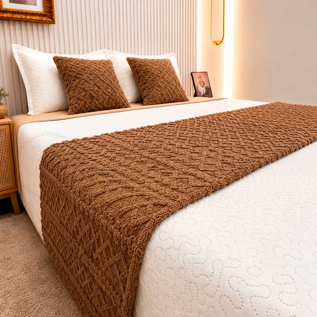 Kit Peseira Para Cama 3 Peças 2 Capas de Almofadas Decorativa Flannel Fofinho Macio Casal Queen King