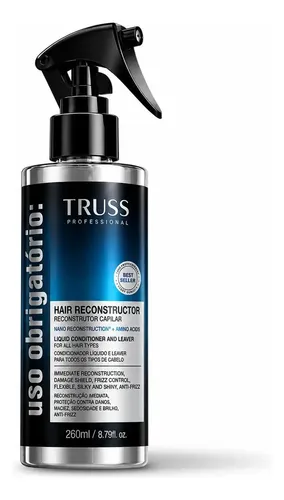 Truss Uso Obrigatório 260ml  Reconstrutor Capilar Multifuncional | Com Proteção Térmica, Brilho E Força Instantânea