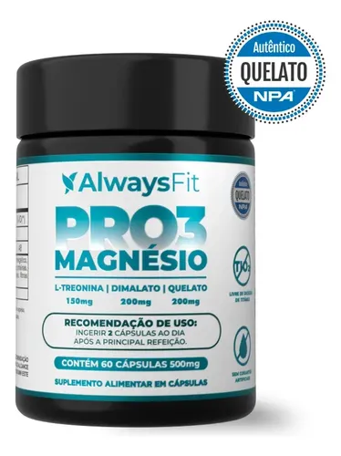 Pro3magnésio Da Always Fit L-treonina, Quelato E Dimalato - 60 Cápsulas Sem Sabor