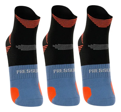 Meia Poliamida Corrida Lupo Cano Curto Dry Anti Bolha 3pares Preto Logo 41-44 (g)
