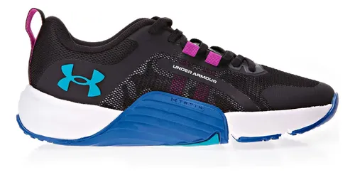 Tênis Esportivo Tribase Reps Under Armour Black Black Turquoise Liso 38 Br