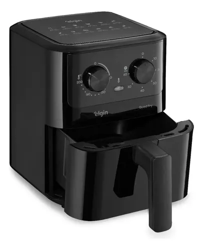 Fritadeira Elétrica Air Fryer Quad Fry 4,2 L,1400w Preto Elgin 127v