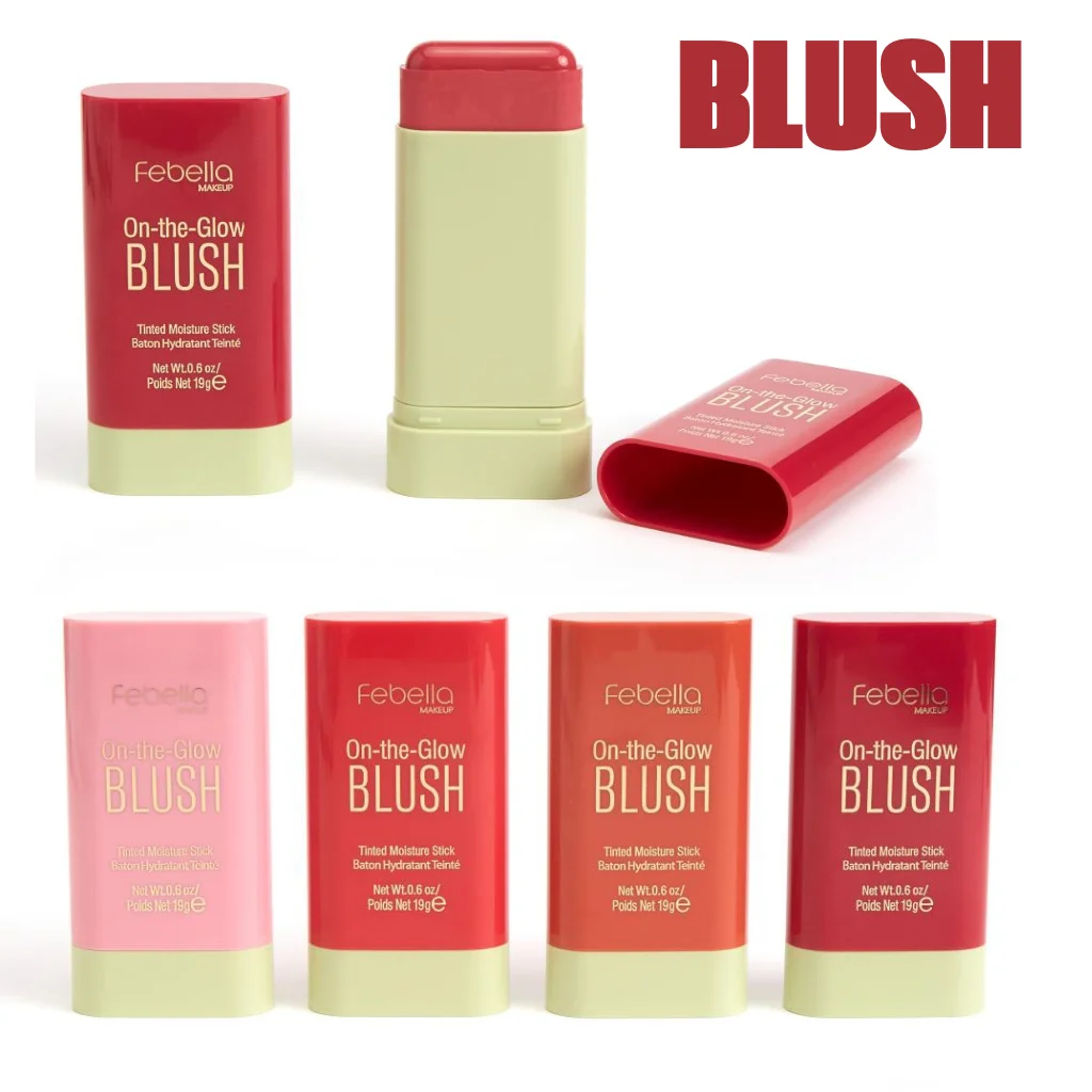 Blush Stick multi-funções Batom e Sombra -Cor natural de longa duração,  Maquiagem Febella BLU50615