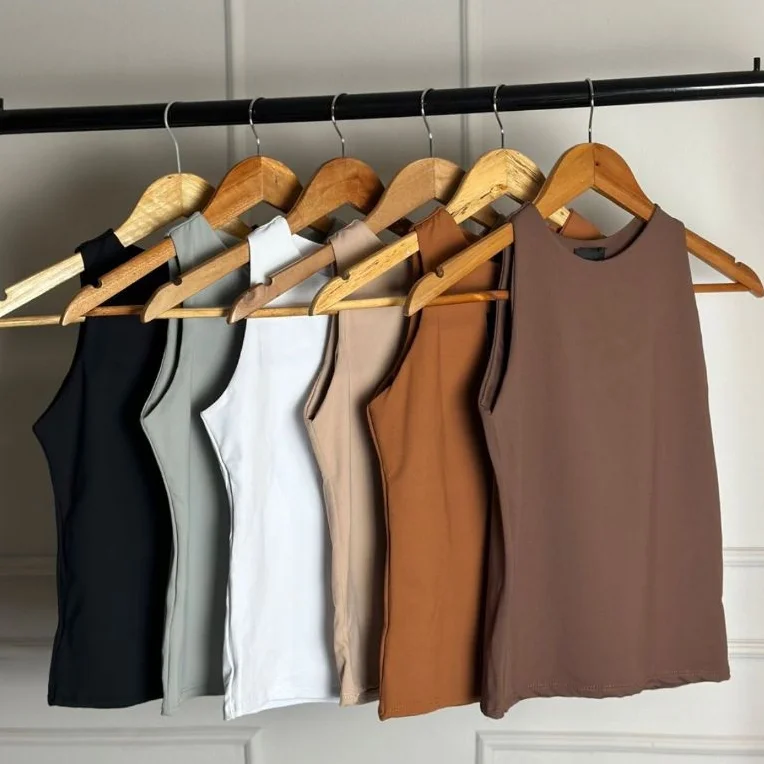 3 Regatas Blusinha Feminina Suplex Duplo Básica Elegante Moda Blogueira Tendencia