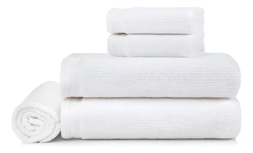 Jogo Banhão Imperial Karsten 5 Peças Gigante 100% Algodão Branco Lisa Liso