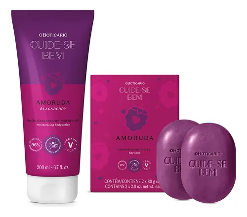 Combo Cuide-se Bem Amoruda: Loção Corporal 200ml + Sabonetes