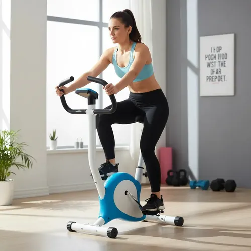 Bicicleta Spinning Ergométrica Resistência Ajustável Para Treino Fitness Em Casa Azul-celeste