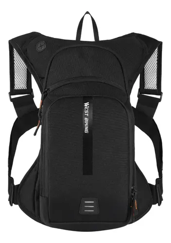 Mochila De Hidratação Esportiva Para Ciclismo E Caminhada Cor Preto Liso