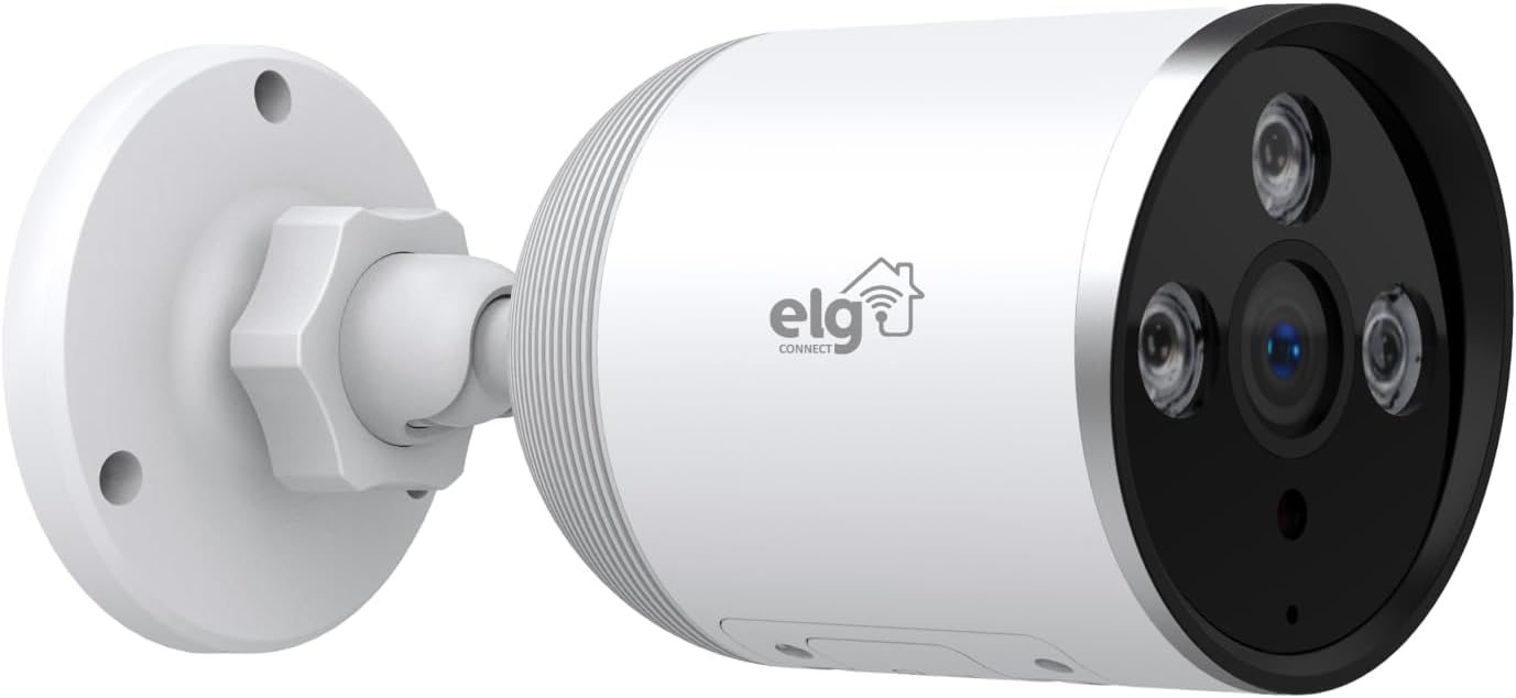 ELG, SHCF601, Câmera Externa Full Color 1080P IP65, Lente 3.6mm, Grava Full HD 1080p, Inteligente, Wi-Fi, Protocolo ONVOF, Perfil S, Branco