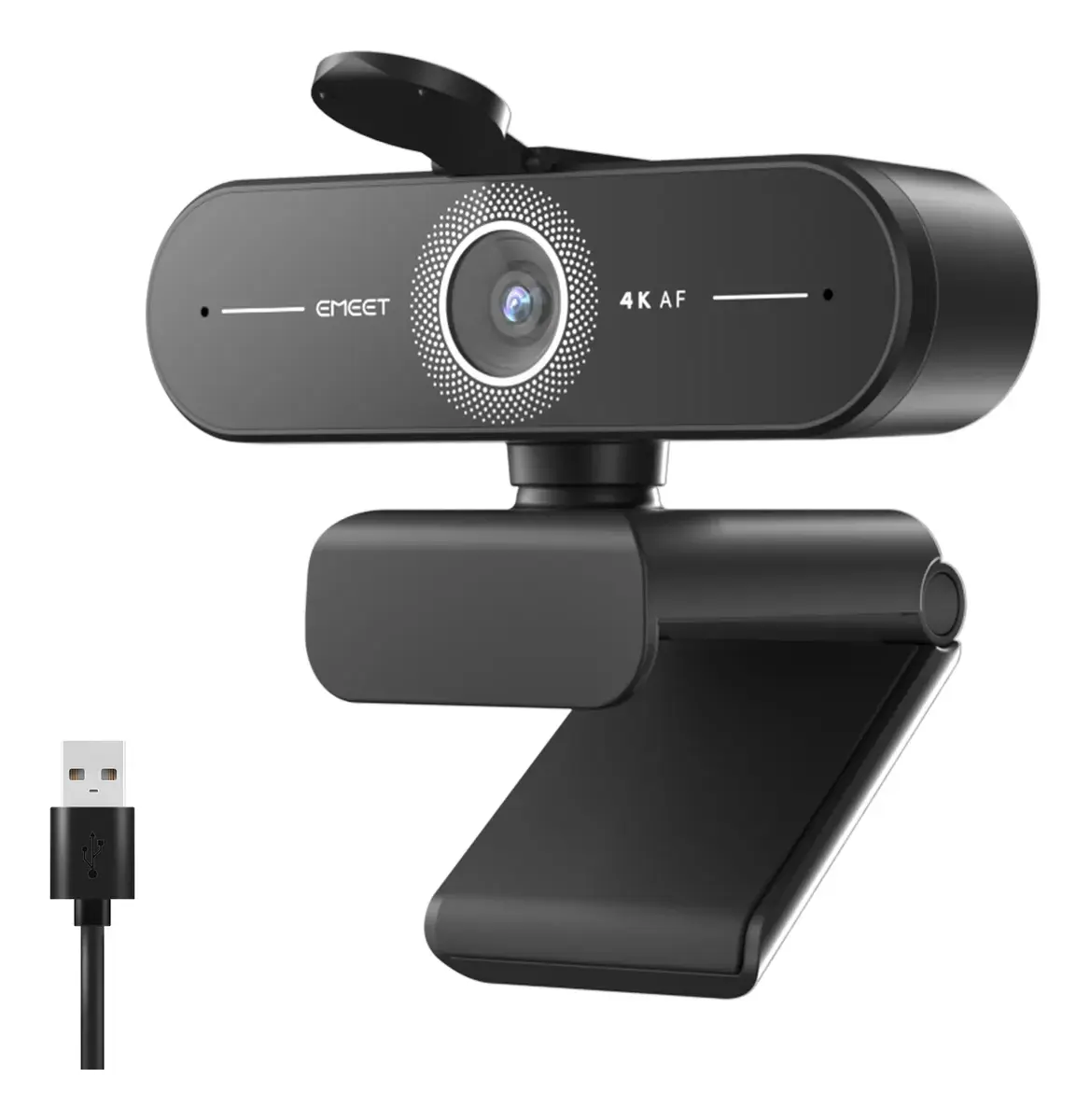 Webcam Emeet C60e 4k Uhd 8mp Foco Automático 60fps 2microfon Preto