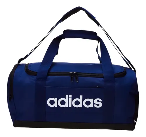 Mala Duffel Linear Pequena Azul E Preto adidas