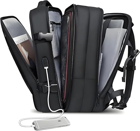 Romantic Crown Mochila de Viagem Expansivel Masculina Feminina, Mochila Para Notebook Executiva Impermeável Reforçada Cabo USB, Trabalho, Escola, Viagens