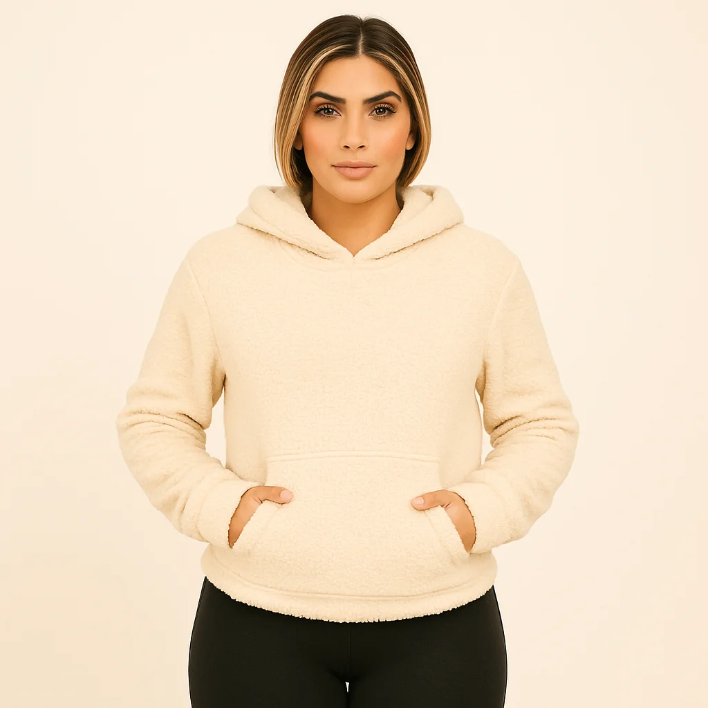 Blusa Sherpa Feminino com Capuz e Bolso Canguru – Conforto e Estilo para o Inverno
