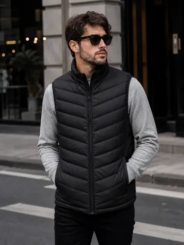 Colete Puffer Masculino Leve Inverno Casual Premium Preto Sem Capuz M