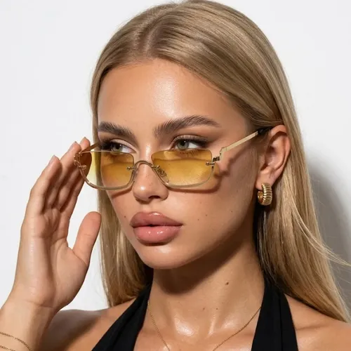 Óculos De Sol Feminino Hype Moda Copa Brasil 2026 Premium Amarelo