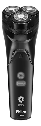 Barbeador Elétrico Pba08 À Prova Dágua Bivolt Philco Preto 127/220v