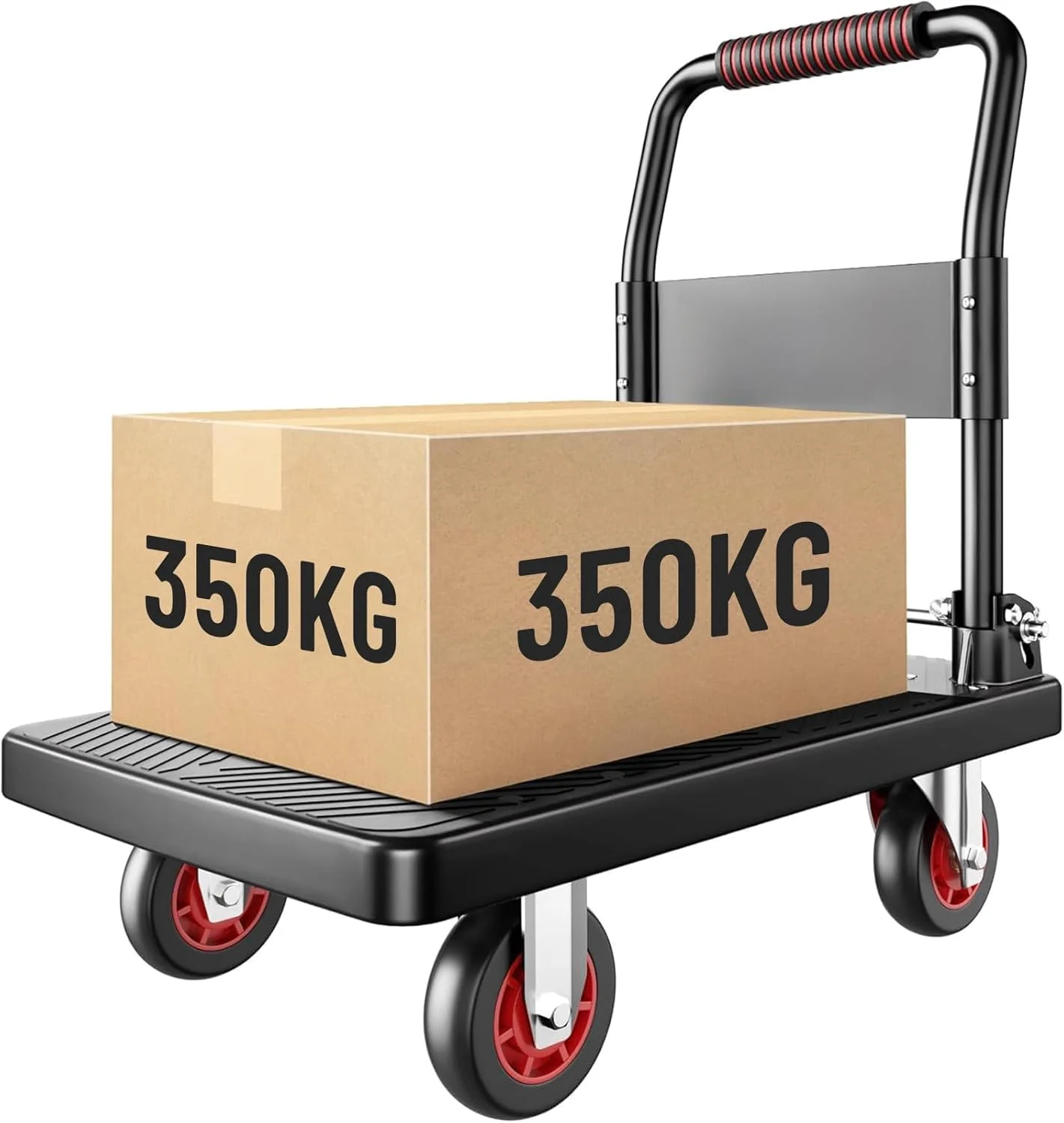 BEMMY Carrinho Plataforma 90 * 60CM,Carrinho de Carga Dobrável Reforçado 350kg Plataforma Multiuso Transporte Armazém