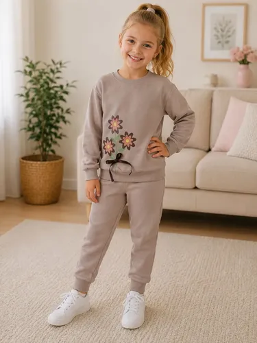 Conjunto Moletom Infantil Agasalho Inverno Blusa Frio Menina 8 Nude
