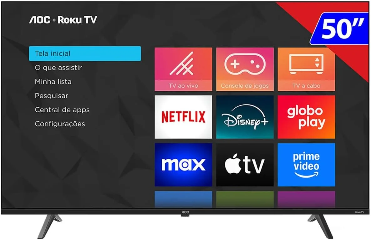 SMART TV 50P DLED AOC 50U7045/78G 4K HD HDR10 HDMI USB