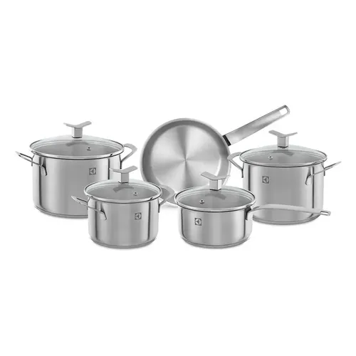 Jogo De Panelas Inox  Com Fundo Triplo 5 Peças Electrolux Aço Inoxidável