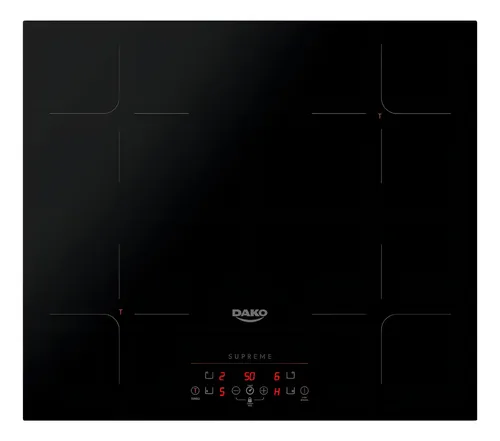 Cooktop De Indução 4 Bocas Preto Com Trava De Segurança Dako Supreme 220v