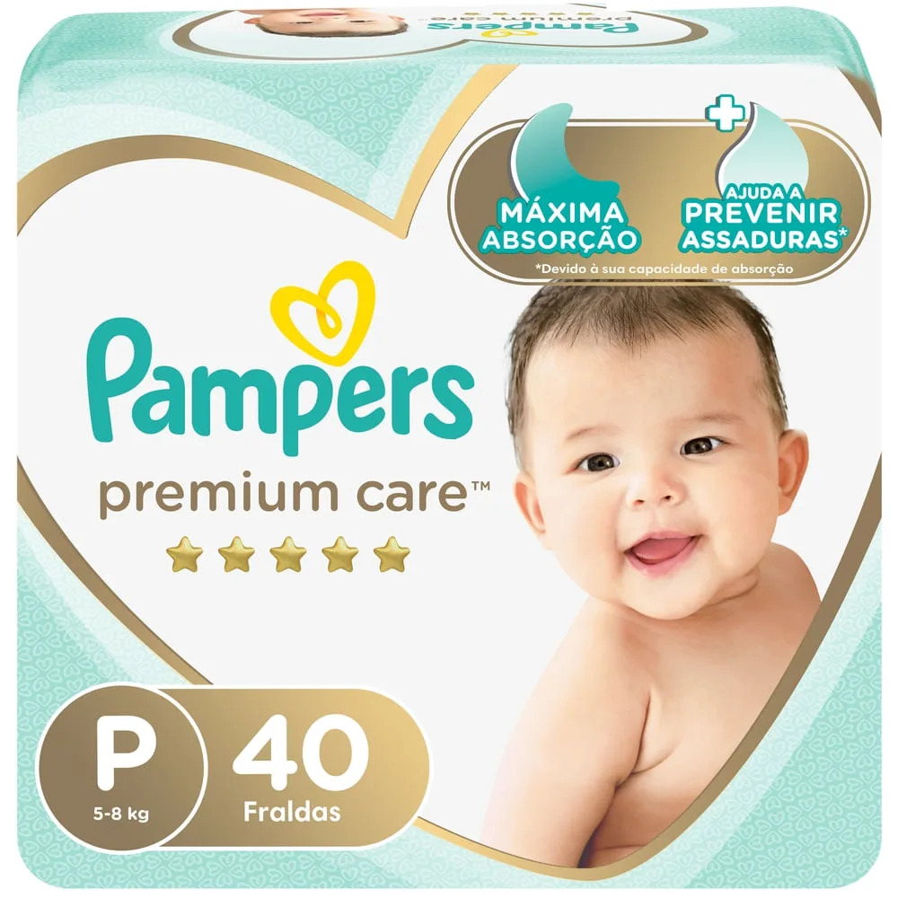 Fralda Pampers Premium Care Tamanho P 40 Unidades