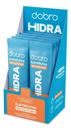 Hidra Eletrolitos Dobro Caixa Com 10 Sachês De 7g Sabor Laranja E Morango