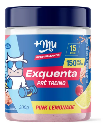 Pré Treino +mu Performance Exquenta Sabor Pink Lemonade 300g Limonada Rosa