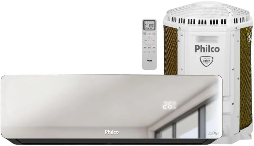 Ar Condicionado Split Inverter Philco PAC9QG Espelhado 9000 BTUs Quente e Frio 220V