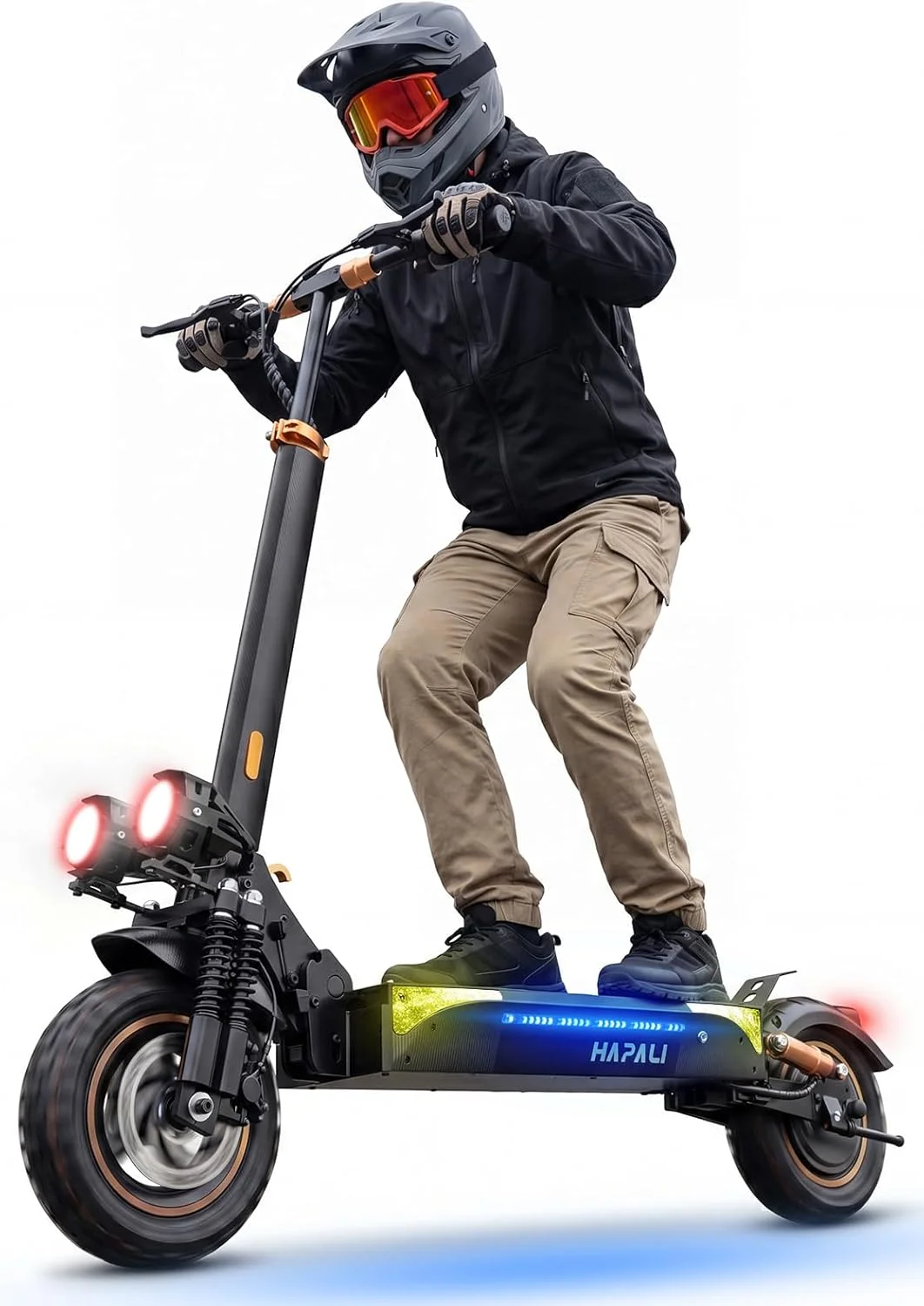 Patinete Elétrico para Adultos - Autonomia de 50 km, Velocidade de 50 km/h, Certificação UL, Pneus All-Terrain de 28 cm para Trilhas, Dupla Suspensão, Dobrável, Freios a Disco