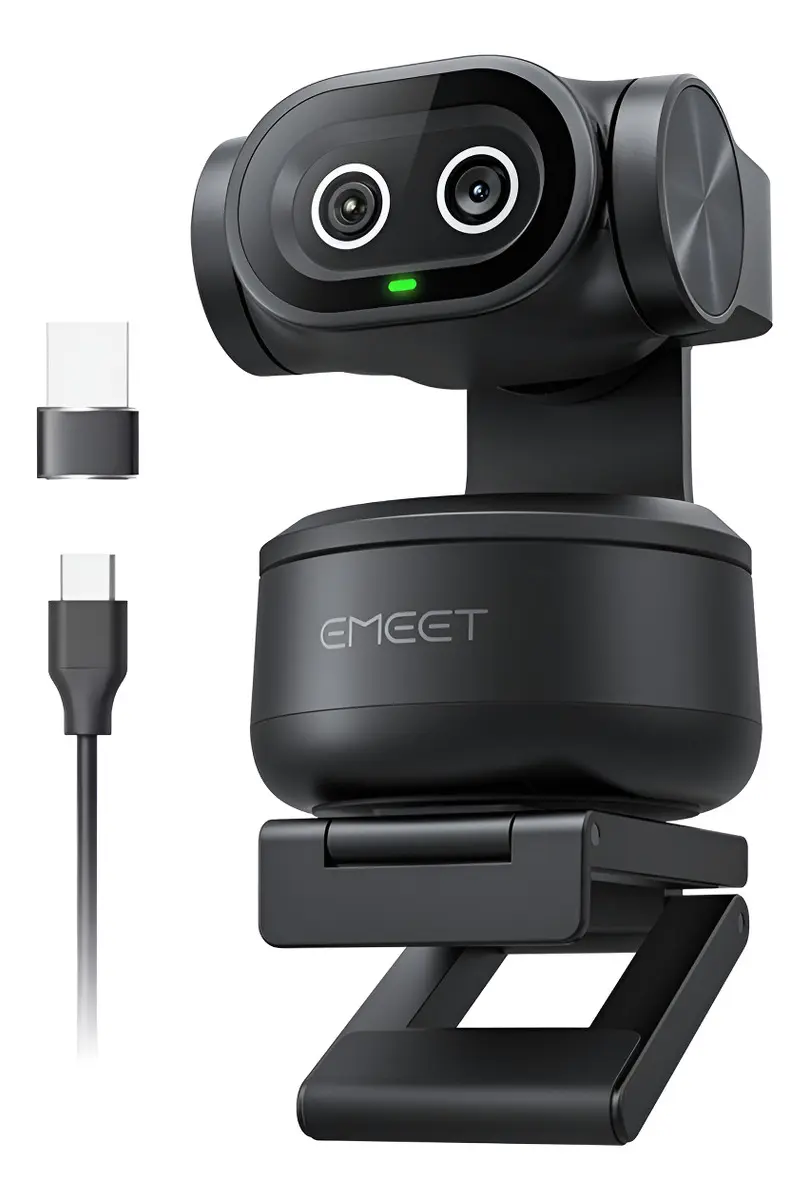 Emeet Pixy 4k Ai Tracking Autofoco Dual Webcam 300° Ptz Camera Para Pc Ferroso Preto