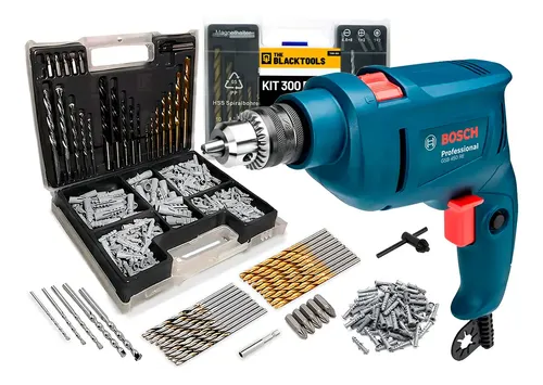 Furadeira De Impacto Bosch Gsb 450 Re 450w 10mm Com Brocas E Buchas Azul 220v 50/60hz