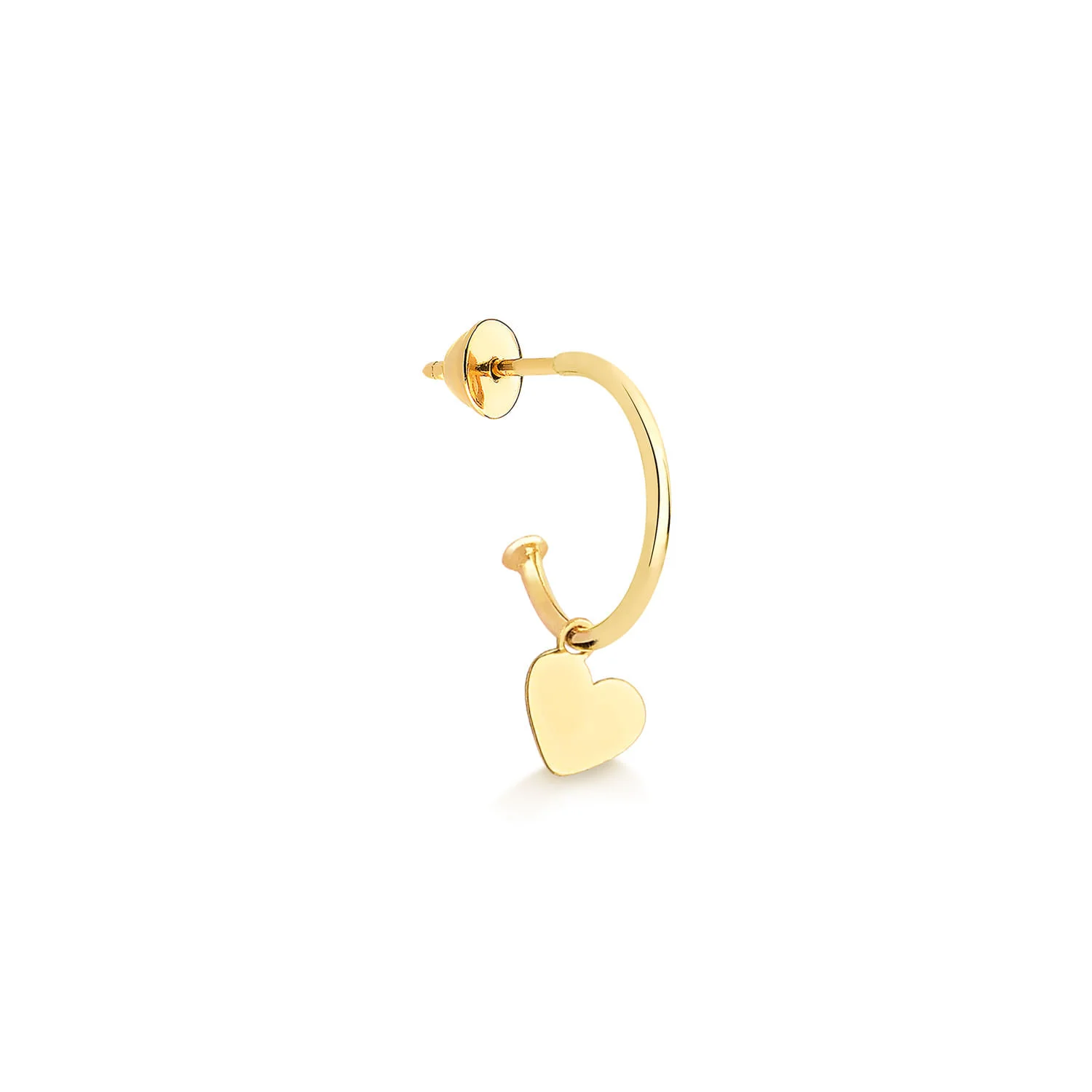 Brinco Argola Única Cruz em Ouro Amarelo 18k