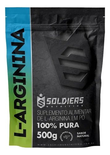 Arginina Em Pó 500g 100% Pura Soldiers Nutrition Performance E Recuperação Muscular Sem Sabor