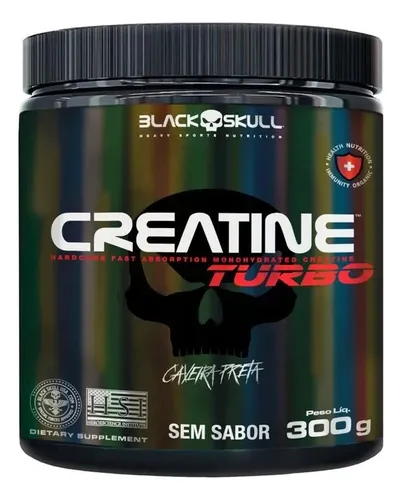 Suplemento Em Pó Black Skull Creatine Turbo Sem Sabor 300g