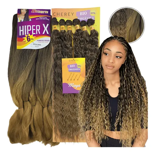 Kit Cabelo Jumbo Gypsy Braids Tranças + Cachos Bio Orgânico Mt2/27