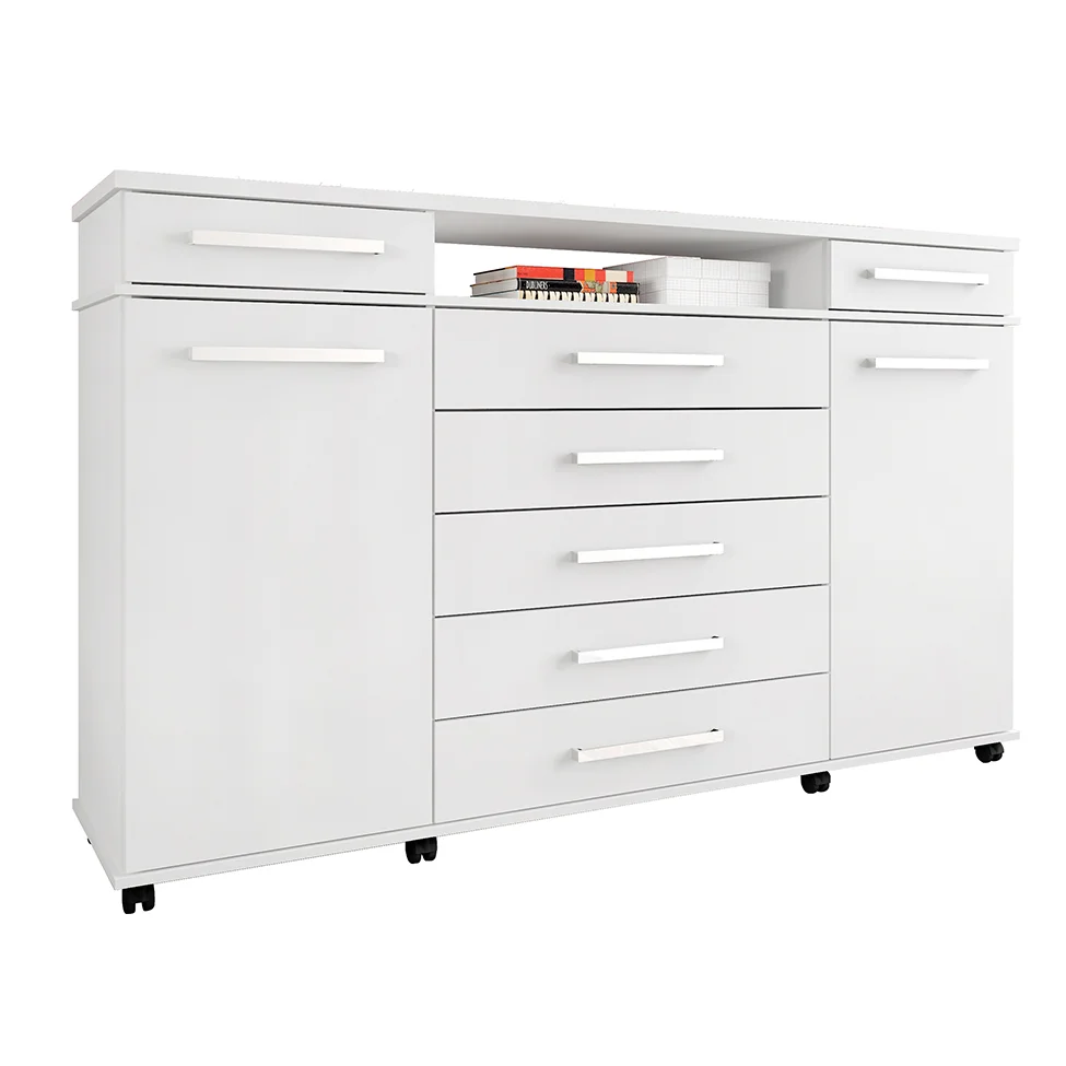 Cômoda London 2 Portas 7 Gavetas Branco