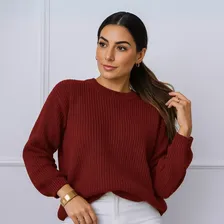 Suéter Blusa Manga Longa Max Cropped Frio Pullover Lã Trico