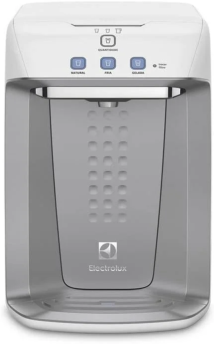 Electrolux Purificador de Água Gelada Fria e Natural Elétrico Compacto Eletronico placa Alerta troca de Filtro refil 12 meses ou 3000l Painel Touch Bivolt Branco PA21G