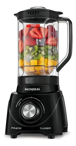 Liquidificador Pratic Turbo, Mondial, 550w - L-98-b Preto 220v