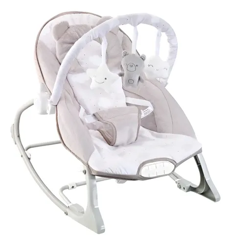 Cadeira De Descanso Bebê Musical Polar Bege 18kgs Maxi Baby Cinza