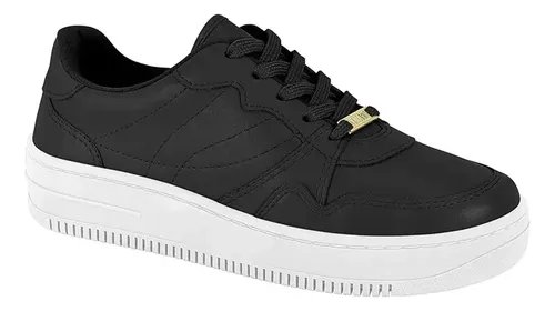 Tenis Casual Vizzano Feminino Leve Ultra Conforto Original Preto E Branco 39.0 Br