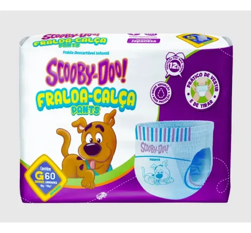 Fralda Scooby-doo Pants Bag Calça G 60 Unidades - Ccm Grande (g)