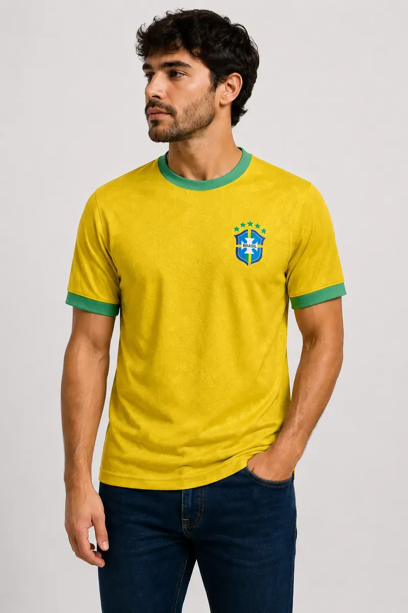 Camiseta Torcedor Copa Do Brasil Seleção 3d Amarelo Gg